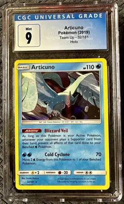 Pokemon Sun & Moon Team Up Articuno Holo 32/181 CGC MINT 9 - PSA - Image 1