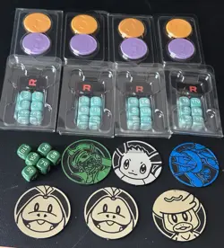 Pokemon Lot Of ETB Dice Sets, Markers And Coins - Image 1