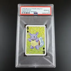 PSA 10 Wartortle 6 of Spades Graded Pokemon Mini Bicycle Card - Image 1