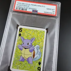 PSA 10 Wartortle 6 of Spades Graded Pokemon Mini Bicycle Card - Image 2