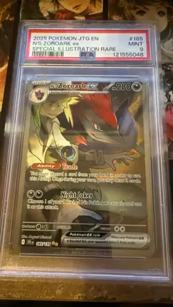 2025 POKEMON JTG EN-JOURNEY TOGETHER #185 N'S ZOROARK EX PSA 9 CERT#121555048 - Image 1