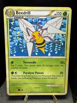 Pokemon TCG HGSS Unleashed Beedrill 12/95 Non Holo Rare LP/MP - Image 1
