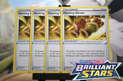 Hunting Gloves 142/172 x4 Brilliant Stars Pokemon TCG Non Holo NM Mint Fast Ship - Image 1