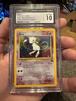 2000 POKEMON BLACK STAR PROMO HOLO POKEMON LEAGUE #9 MEW CGC 10 GEM MINT - Image 1