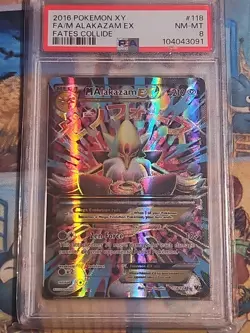 Pokemon TCG M Alakazam EX Full Art 118/124 Fates Collide - PSA 8 NM-MT - Image 1