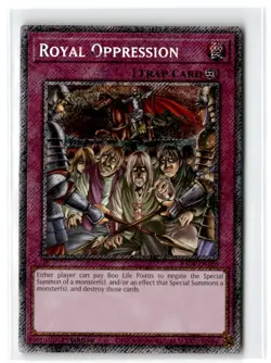 2025 Quarter Century Stampede Royal Oppression #RA04-EN120 Platinum Secret Rare - Image 1