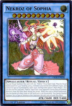 Yugioh! LP Nekroz of Sophia - CROS-EN038 - Ultimate Rare - 1st Edition Lightly P - Image 1