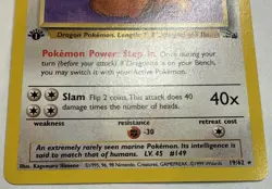 Pokemon Card - Dragonite Fossil 1st Edition 19/62 Non-Holo Rare LP+ - Image 2