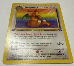 Pokemon Card - Dragonite Fossil 1st Edition 19/62 Non-Holo Rare LP+ - Image 4