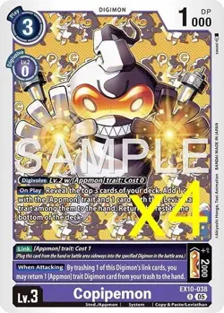 4X Digimon Card Game Copipemon EX10-038 Rare Sinister Order NM - Image 1