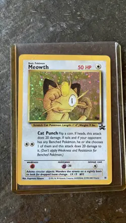 Pokemon MEOWTH Holo Black Star Promo #10 GB Stamped WOTC Card - Image 1