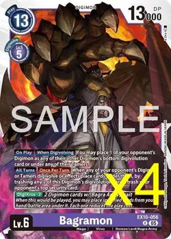 4X Digimon Card Game Bagramon EX10-056 Rare Sinister Order NM - Image 1