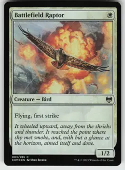 Battlefield Raptor Foil C Kaldheim 3 MTG - Image 1