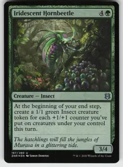 Iridescent Hornbeetle U Zendikar Rising 187 MTG - Image 1