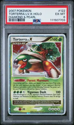 POKEMON DIAMOND & PEARL TORTERRA LV X #122 ULTRA RARE PSA 6 EX #111507703 - Image 1
