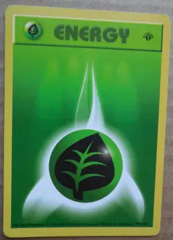 Grass Energy 99/102 1st Edition "Shadowless" Non-Holo Base Set Pokemon LP/MP - Image 1