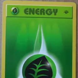Grass Energy 99/102 1st Edition "Shadowless" Non-Holo Base Set Pokemon LP/MP - Image 2