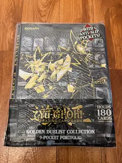 Vintage Yugioh Golden Duelist Collection 9 Pocket Portfolio Binder English New - Image 1