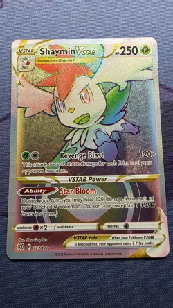 Pokemon TCG Shaymin VSTAR Full Art Card 173/172 Brilliant Stars Rainbow Rare - Image 1