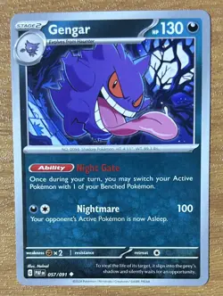 Pokemon TCG Card Gengar 057/091 Paldean Fates Regular Uncommon NM - Image 1
