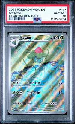 2023 Pokemon Ivysaur Illustration Rare PSA 10 Gem Mint Card #167 - Image 1