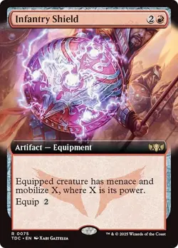 Extended Art INFANTRY SHIELD mtg NM-M Commander Tarkir Dragonstorm 1 Rare - Image 1