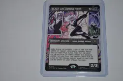 MTG magic SPIDERMAN spm BORDERLESS BLACK CAT CUNNING THIEF #222 RARE - Image 1