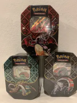 POKEMON TCG PALDEAN FATES TIN SET (3) CHARIZARD EX SHINY 🔥🔥🔥🔥 - Image 1