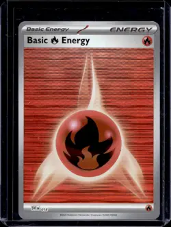2025 Pokemon Black Bolt White Flare Basic Fire Energy Holo #018 - Image 1
