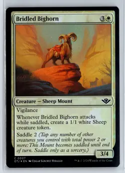 FOIL Bridled Bighorn Outlaws of Thunder Junction - MTG Magic the Gathering Card - Image 1