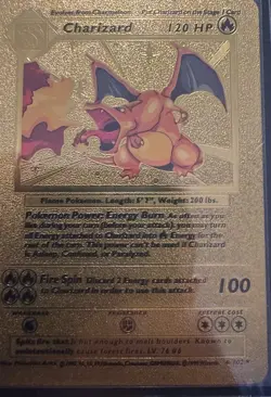 Charizard Gold Foil Pokemon 4/102 Card NM - Image 1