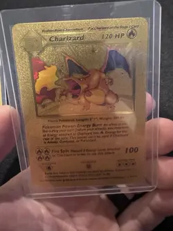 Charizard Gold Foil Pokemon 4/102 Card NM - Image 2