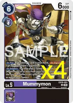 4X Digimon Card Game Mummymon EX10-051 Uncommon Sinister Order NM - Image 1