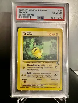 POKEMON CARD PIKACHU BLACK STAR PROMO #27 GRADED PSA 10 GEM MINT VINTAGE WOTC - Image 1