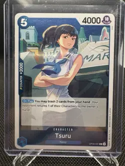 OP06-051 Tsuru English One Piece Card Game Rare B Blue - Image 1