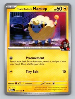 2025 Pokemon Card SV10: Destined Rivals Team Rocket's Mareep 72/182 - Image 1