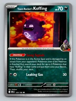 2025 Pokemon Card SV10: Destined Rivals Team Rocket's Koffing 125/182 - Image 1