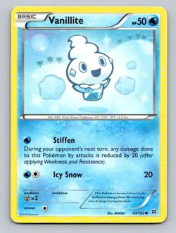 2015 Pokemon Card XY BREAKthrough Vanillite 43/162 - Image 1