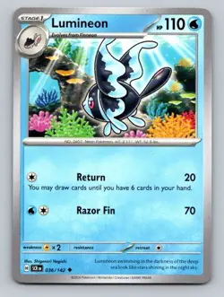 2024 Pokemon Card SV07: Stellar Crown Lumineon 36/142 - Image 1