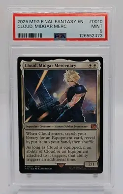 PSA 9 - Cloud, Midgar Mercenary M #10 MTG Final Fantasy FF7 Magic Mythic MINT - Image 1