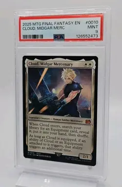 PSA 9 - Cloud, Midgar Mercenary M #10 MTG Final Fantasy FF7 Magic Mythic MINT - Image 2