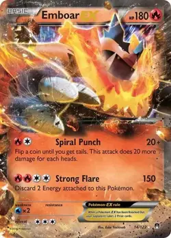 Emboar EX 14/122 BREAKpoint Ultra Rare Holo Pokemon TCG NM - Image 1