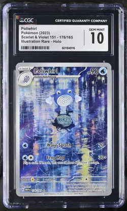 Poliwhirl #176/165 2023 Pokemon Scarlet & Violet 151 CGC 10 POP 316 - Image 1