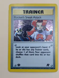 Pokemon Rocket's Sneak Attack 16/82 Holo Rare 1st Edition Team Rocket LP - Image 1