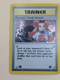 Pokemon Rocket's Sneak Attack 16/82 Holo Rare 1st Edition Team Rocket LP - Image 2