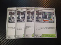 4x Risky Ruins 127/132 Mega Evolution Pokemon TCG Playset NM - Image 1