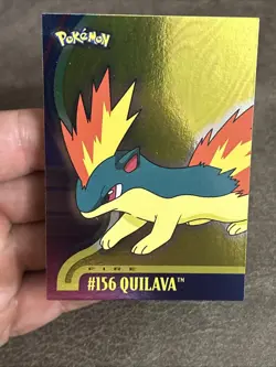2001 Topps Pokemon Johto Series 1 Foil #156 Quilava - Image 4