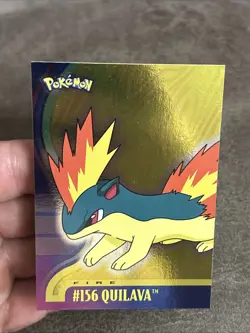 2001 Topps Pokemon Johto Series 1 Foil #156 Quilava - Image 5
