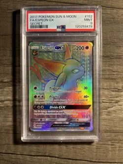 2017 POKEMON SUN & MOON FA/ESPEON GX SECRET PSA 9 - Image 1