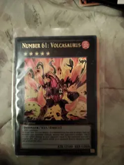 Yugioh Number 61: Volcasaurus ZTIN-EN002 Ultra Rare 1st Edition Near Mint - Image 1